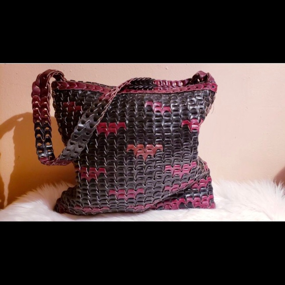 Hand made Leather Chain linked bag